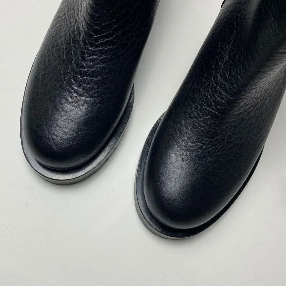 L'AUTRE CHOSE Buckle Black Leather Boots Size 36 - Picture 2 of 10